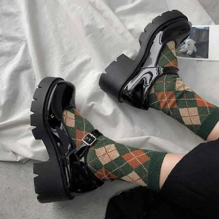 

Gothic Lolita Pumps Women Platform Mary Jane Shoes Harakuju Jk Student Girls Japanese High Heels Women's Spring Leather Shoes