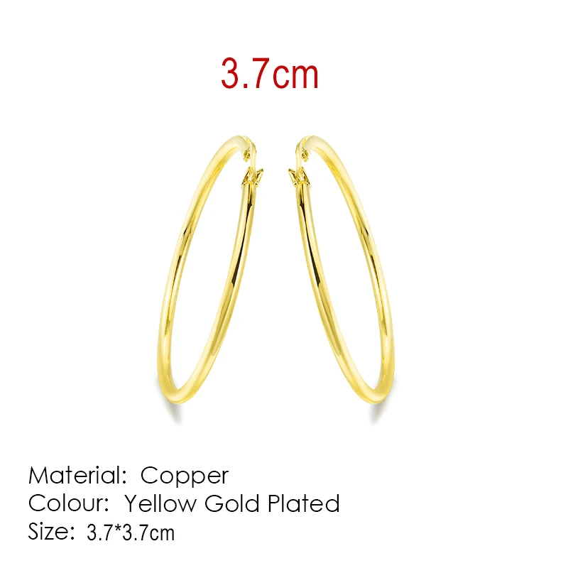079 gold-color 3.7cm Бренд Double Fair, большие/маленькие круглые серьги-кольца, розовое золото, Модные Винтажные Ювелирные изделия для женщин, горячая Распродажа DFE780 - Окраска металла: 079 gold-color 3.7cm