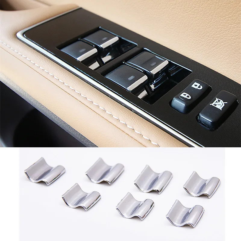 

7pcs Chrome Window Glass Lift Button Cover Trim Decal For Lexus ES200/250/300h/CT200H 2012-2017 Car Styling Interior Accessories