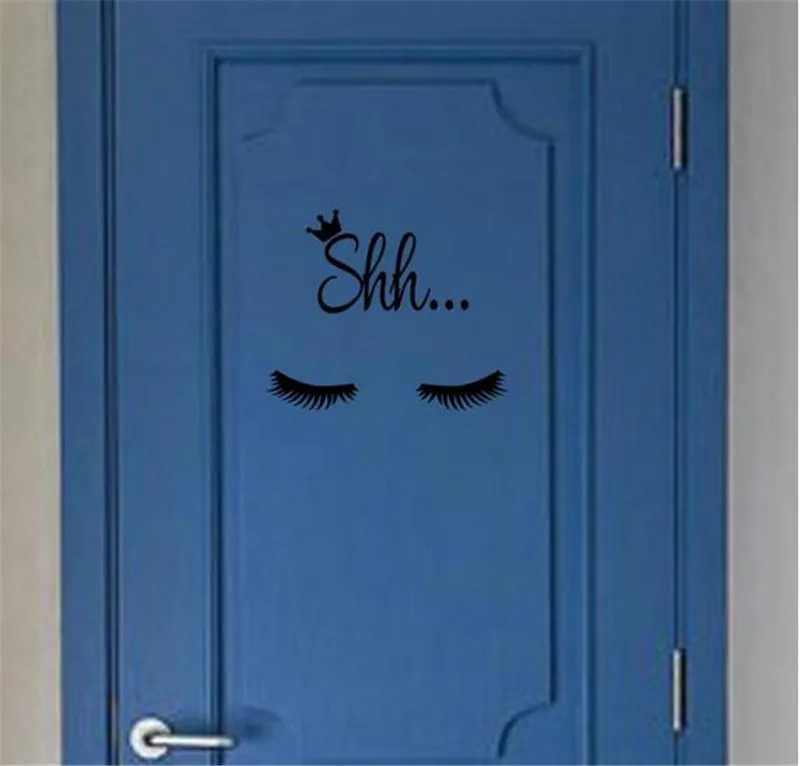 Shh ресницы настенные стикеры наклейки спальня гостиная украшение для дома