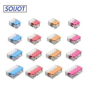 Соединитель проводов (30-100) штЛот Мини быстрый Универсальный соединитель проводов вставной клеммный блок проводника 221-412 221-413