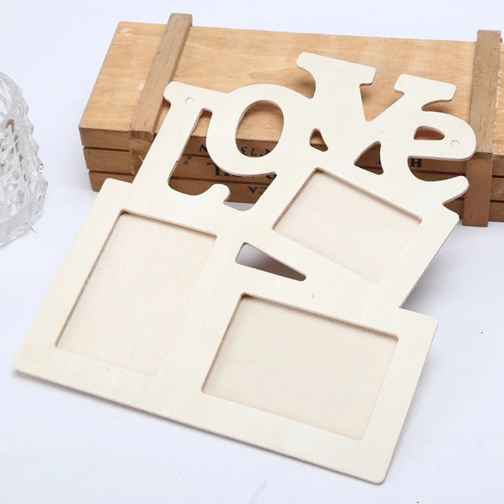Креативная английская фоторамка с надписью Love настенная подвесная DIY деревянная