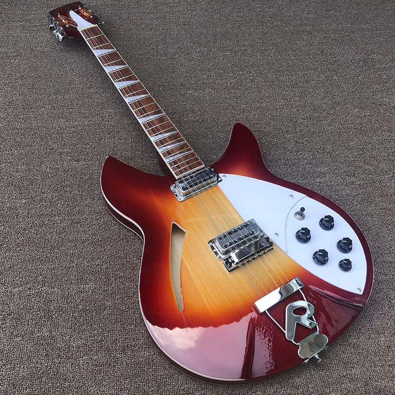 

Высококачественная 12-струнная электрогитара Ricken 2020, электрическая гитара цвета вишнево-Красного цвета, бесплатная доставка, 360