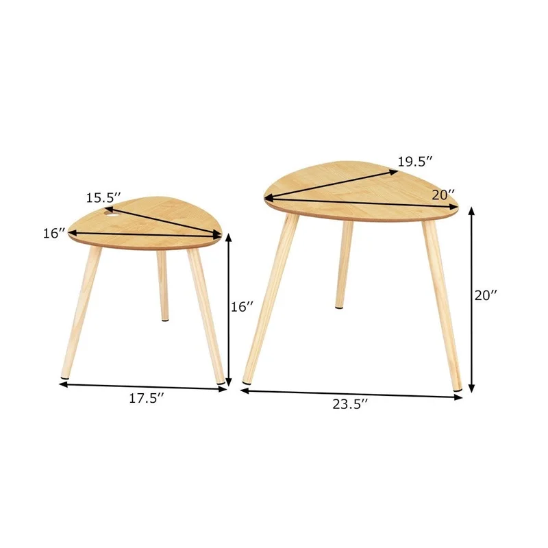 2 шт. раскладной диван боковые журнальные столы с деревянной ножкой треугольная