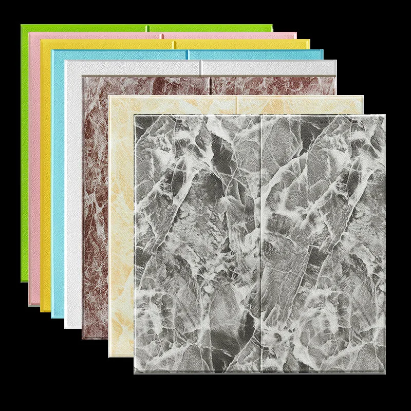 

10pcs Self-Adhesive 3D Marble Sticker DIY Waterproof Foam Wallpaper For Kids Room Kitchen Roof Ceiling Background Wall Decals