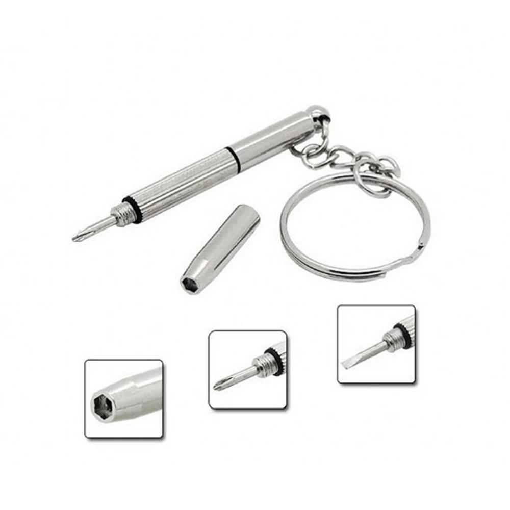 4 in1 отвертка для очков мини цепочка ключей кольцо ручной инструмент гонок