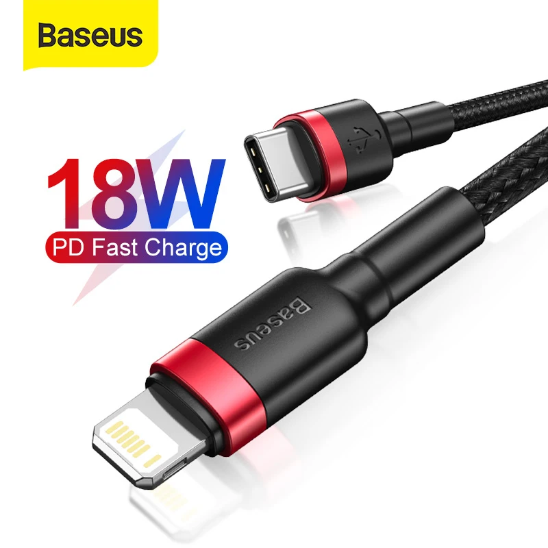 Baseus кабель с разъемами типа C и USB для iPhone 11 12 Pro Max 18W/20W Быстродействующее зарядное