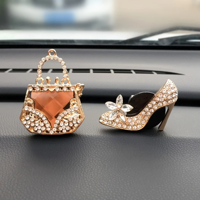 

Crystal Shoes Magic Bag Car Accessories Cute Car Air Freshener Crystal & Diamond Air Vent Clips