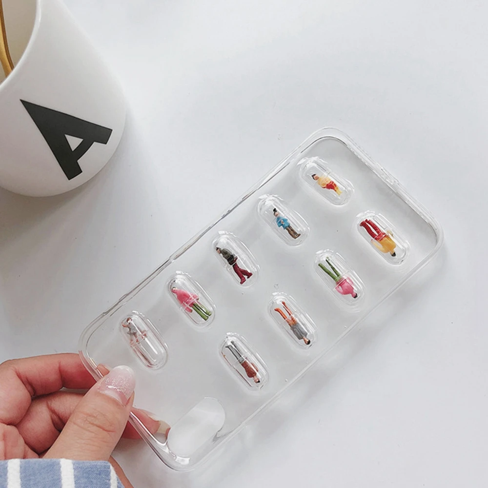Transparent Doll Case For iPhone 7 8 Plus XR X 6s 6 XS Max Cute Capsule Covers Glossy Coque | Мобильные телефоны и