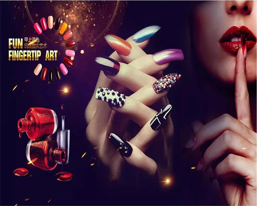 3d фотообои на заказ винтажный макияж для ногтей настенная бумага фон