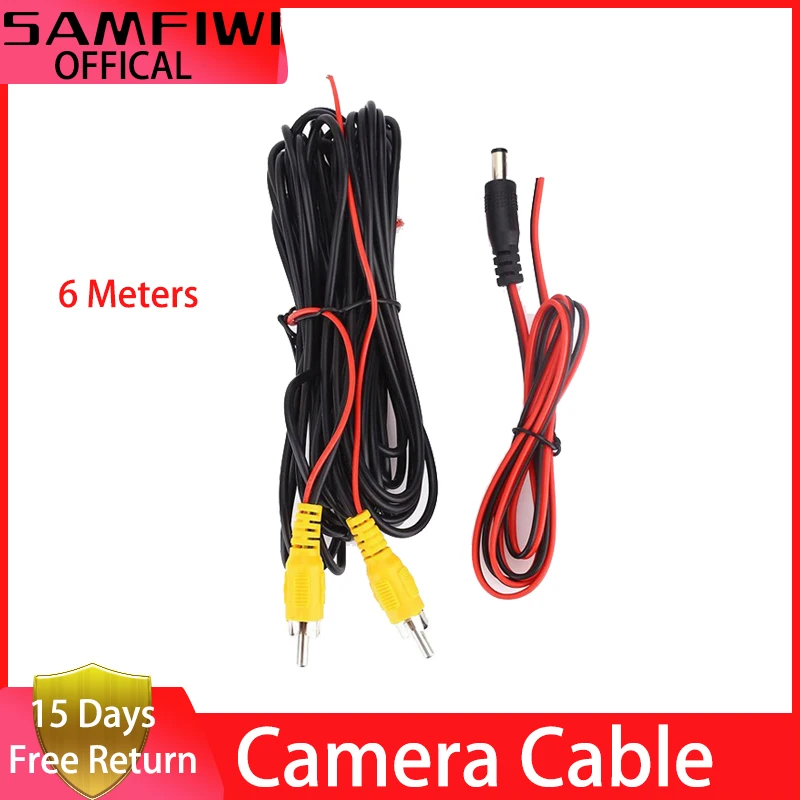 RCA 6m Video Cable For Car Rear View Camera Universal 6 Mete