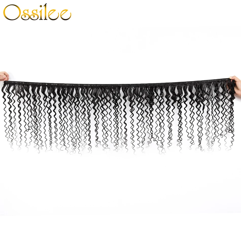 Ossilee человеческие волосы пучки с фронтальной бразильской Джерри Кудрявые