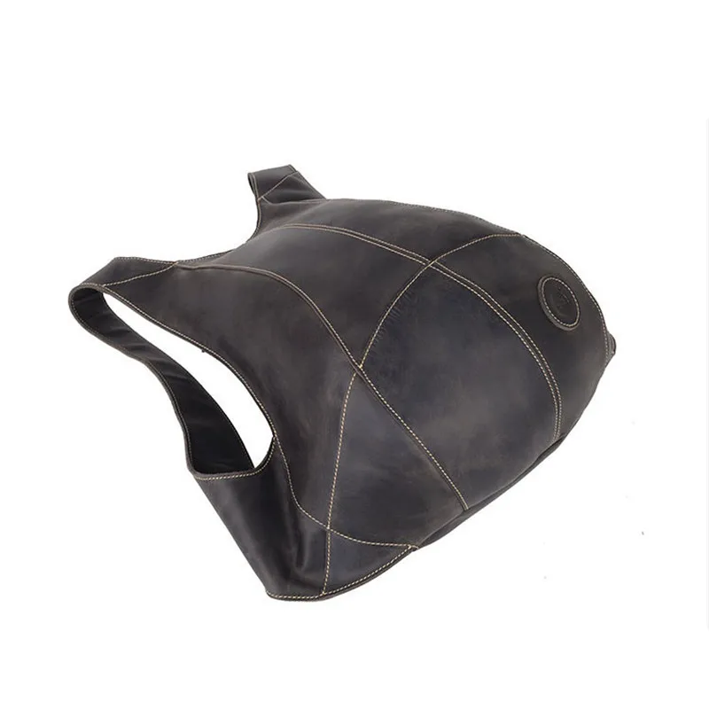 genuine leather mens backpack school camera bag chest bag anti theft leather backpacks retro crazy horse leather tide free global shipping