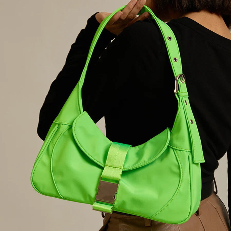 

Роскошные брендовые сумки Woemn, дизайнерские сумки на плечо, новинка 2021, модная сумка с пряжкой для подмышек, нейлоновые водонепроницаемые су...