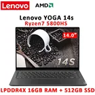 Новинка 2021, ноутбук Lenovo YOGA 14s, AMD R7-5800HS 16 Гб ОЗУ, 512 ГБ SSD клавиатура с подсветкой, 90 Гц, ультратонкий ноутбук с высокой скоростью обновления