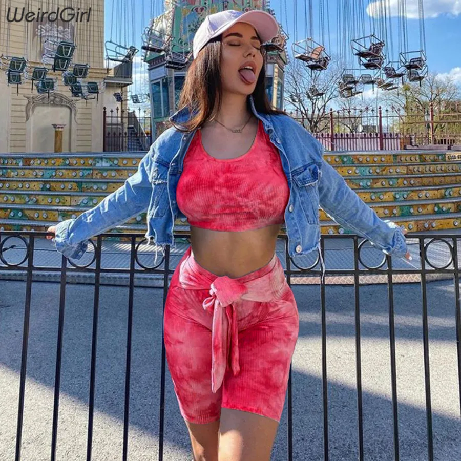 Женские повседневные комплекты с галстуком-краской и бантом спортивный костюм