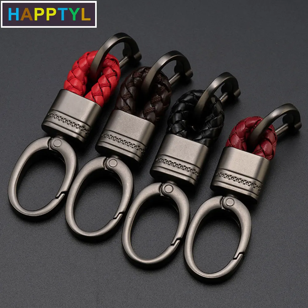 HAPPTYL 1 шт. модные кожаные брелки из микрофибры для женщин и мужчин плетеные ключей