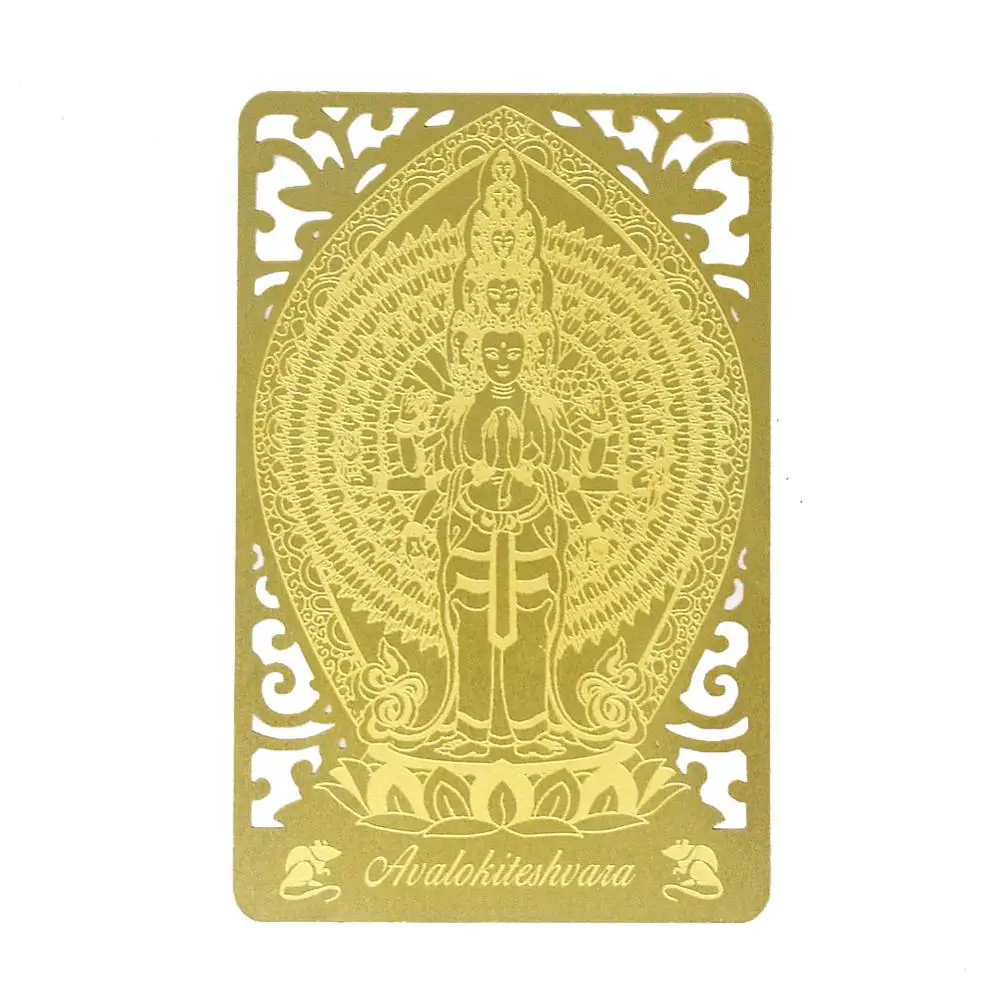 Фэн шуй Бодхисаттва для крыс (Avalokiteshvara) печатная Золотая карта W4128|Статуэтки и