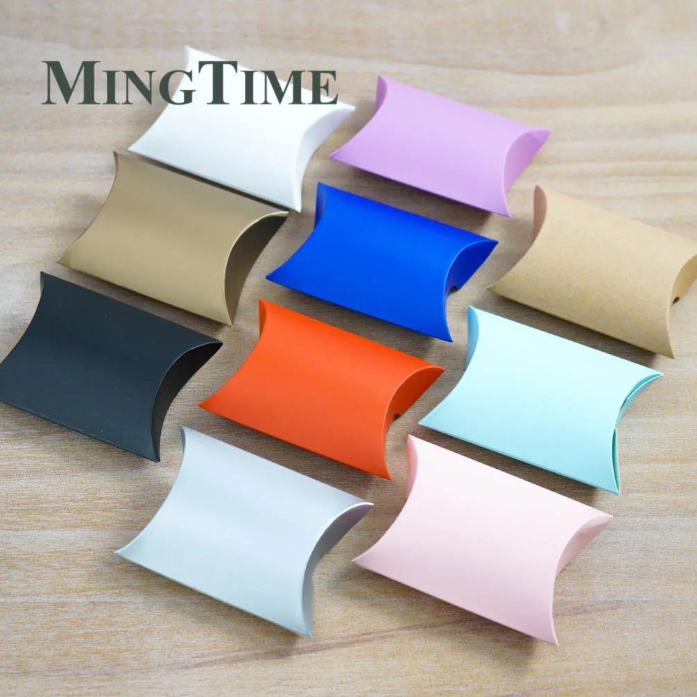 100 шт. коробки для конфет в форме подушки милая Упаковка из крафт-бумаги бумажные