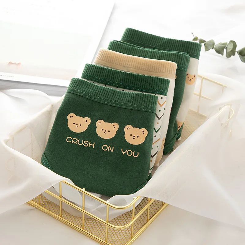 New Product Japanese College Style Ladies Underwear Breathable Cute Cotton Shorts Mid-waist Cartoon Student Briefs | Женская одежда