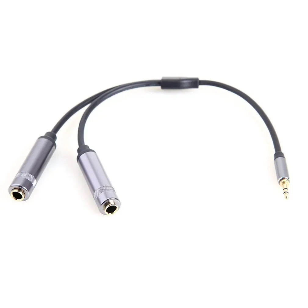 

3.5mm Male Stereo To Dual 6.5mm Female Audio Cable Aluminum Alloy Splitter Adapter Cable Strong Adaptability