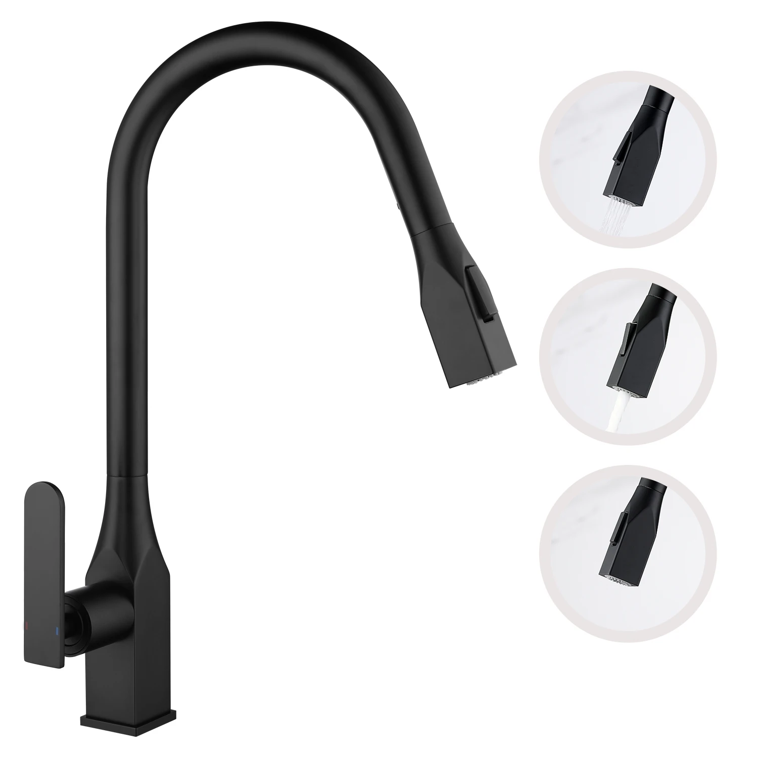 Горячие кухонные краны с серебряной ручкой выдвижной кухонный кран 2 режимами