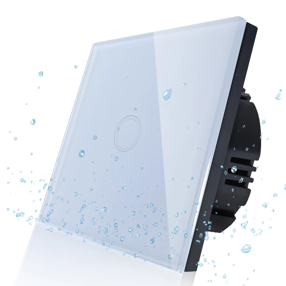 Wall Touch Switch EU/UK White Glass Panel Light Power AC220V 1 Gang Way Controler Smart Home Screen | Обустройство дома