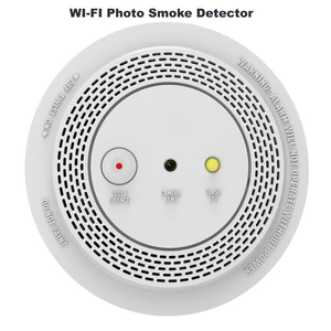 Беспроводной детектор дыма с 1080P Смарт Wi-Fi фотосигнализацией Камерой удаленного голосового оповещения и светодиодным индикатором мигающей сигнализации