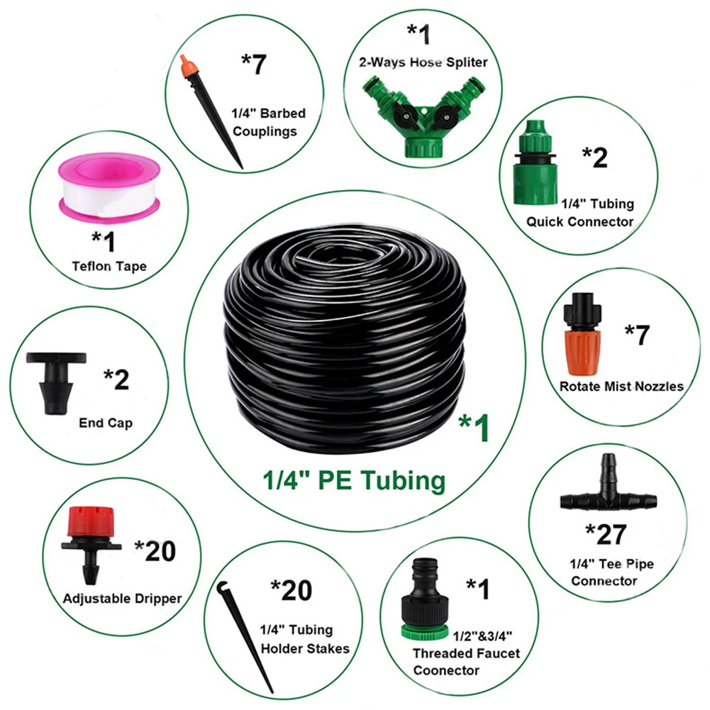 

Distribution Tubing Irrigation Kit Accessories DIY Automatic Irrigation Set For Home Garden Balcony Greenhouse Irrigation