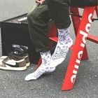 Носки мужские хлопковые в стиле Харадзюку, повседневные, для скейтборда, кешью, цветочный уличный стиль, носки для HipHop