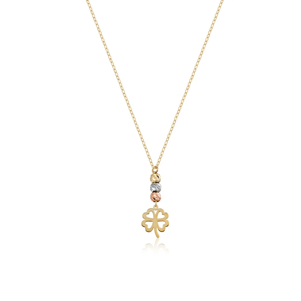 

Clover Satellite Necklace, Clover Necklace for Women, Bestfriend Necklace Gift, Clover Necklace 14k Gold, gold Clover Pendant