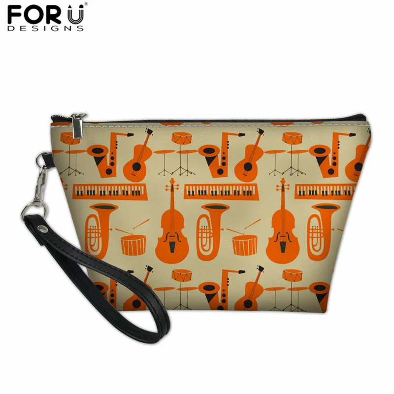 XM2175Z8 FORUDESIGNS Women Makeup Pouch Organizer Travel Toiletries Bag Piano Notes Waterproof Small Bags for Ladies Handbag Cosmetic Bag - Color: XM2175Z8