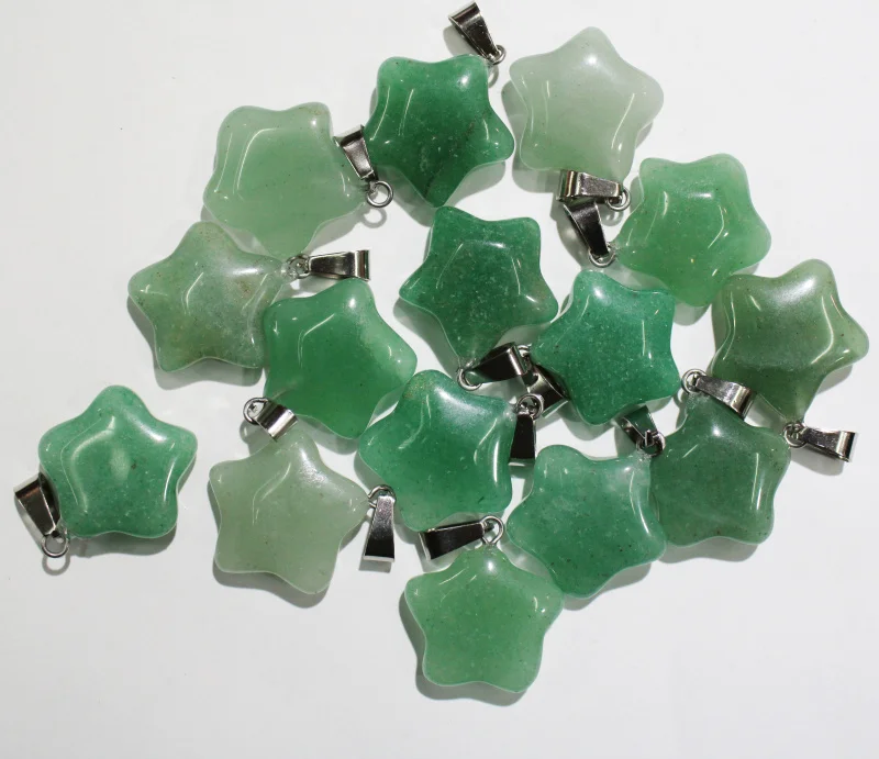 Оптовая продажа 24 шт. подвеска из натурального камня авантюрин пентаграмма