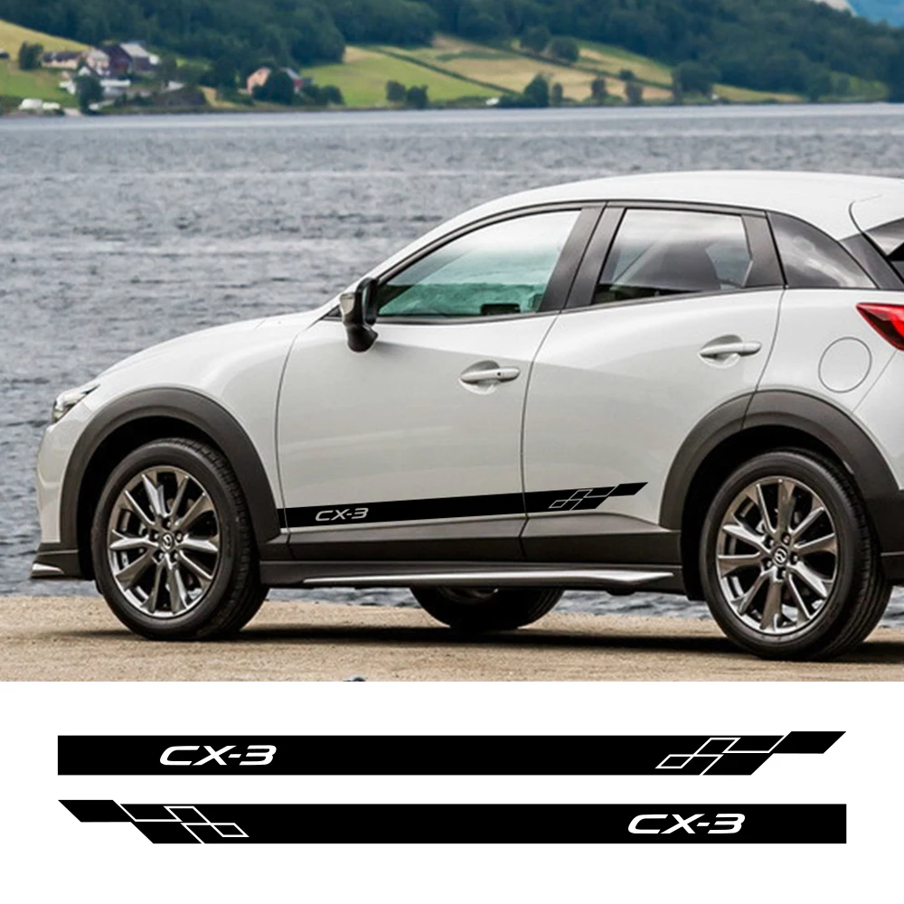 Наклейки на боковую юбку автомобиля 2 шт. виниловая пленка для тюнинга Mazda CX 3