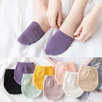 forefoot socks woman summer solid color candy female half foot toe cover half socks heels invisible cotton breathable socks