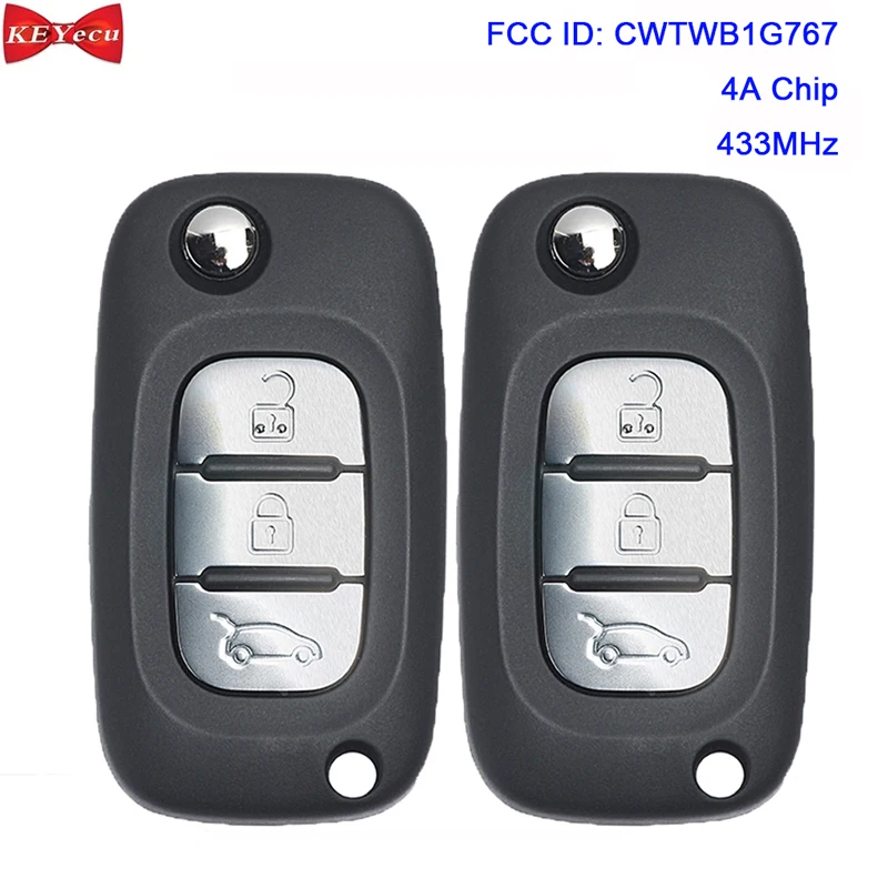 KEYECU 2 шт. для Benz Smart Fortwo 453 Forfour 2015 2016 2017 дистанционный ключ брелок CWTWB1G767 TWB1G767 433 МГц 4A