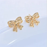 new fashion real gold color plated brass hollow butterfly charms earrings settings connectors for diy jewelry making accessories