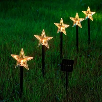 christmas solar led garden lawn light outdoor snowflake pentagram snowflake street path lamp new year yard decoration