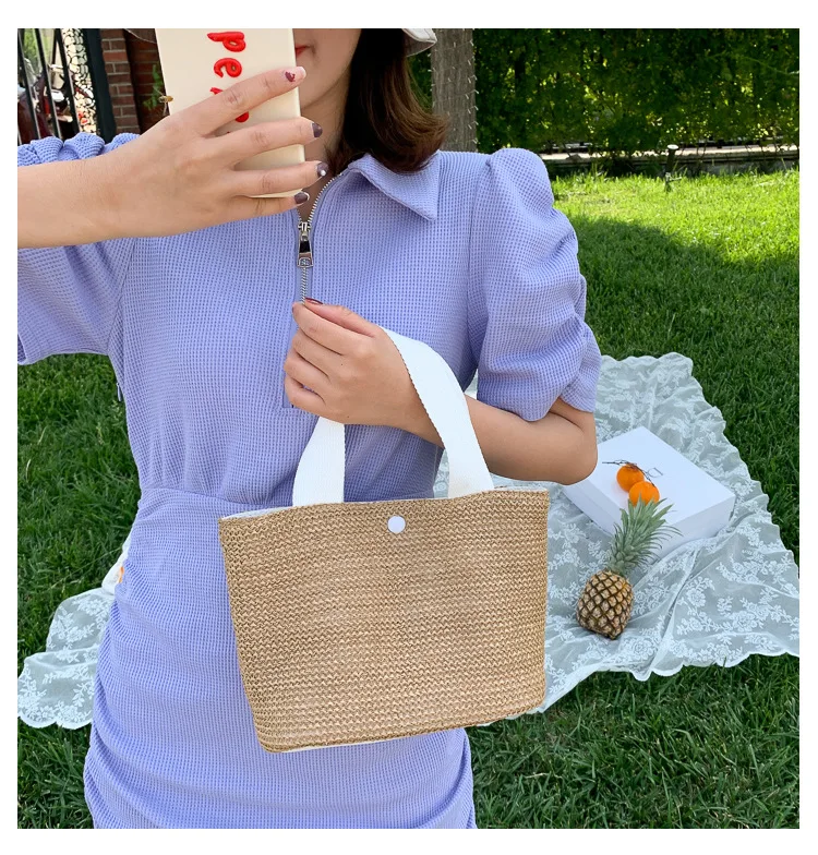 Летние богемные плетеные сумки ручной работы Женская пляжная соломенная сумка