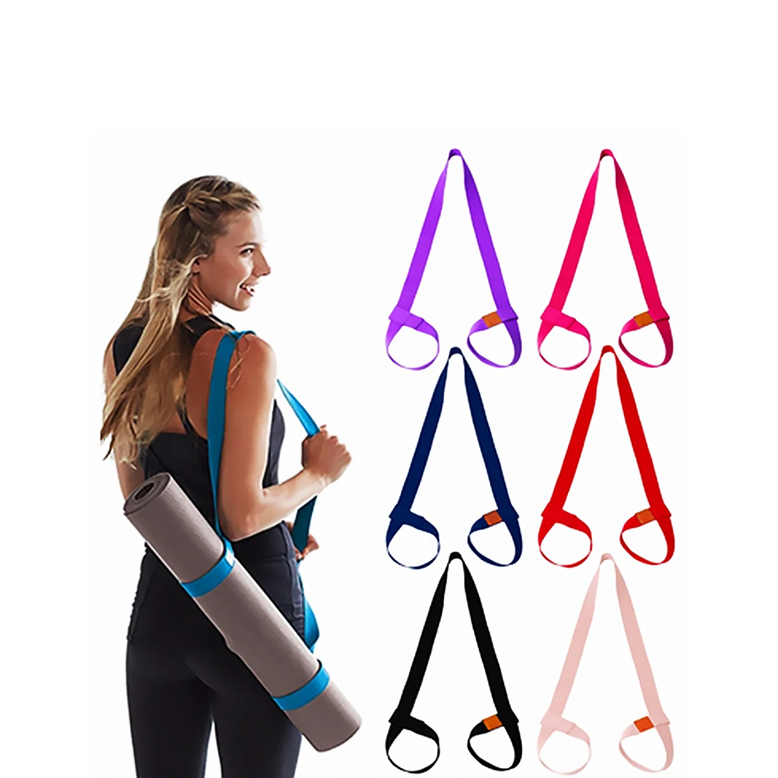 

Высококачественные ремни для коврика для йоги регулируемые спортивные ремни для переноски плеч для упражнений стрейч ремень для йоги спортивная веревка для тренажерного зала 160 см * 3,8 см
