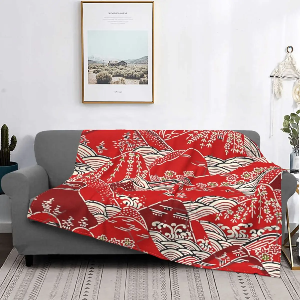 

Одеяло с японским узором, покрывало для кровати, клетчатое детское одеяло, одеяло, двойное одеяло, одеяла и одеяло