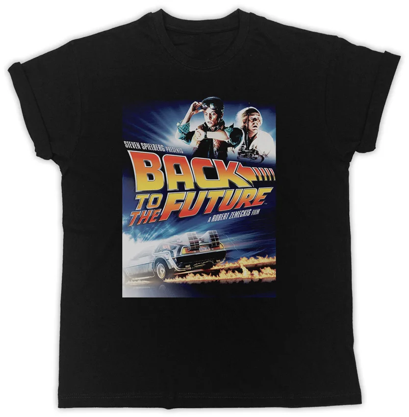 black 26 Официальный Back To The Future постер фильма футболка delorean Новые футболки Забавные футболки новые Забавные футболки унисекс Топы - Цвет: black 26