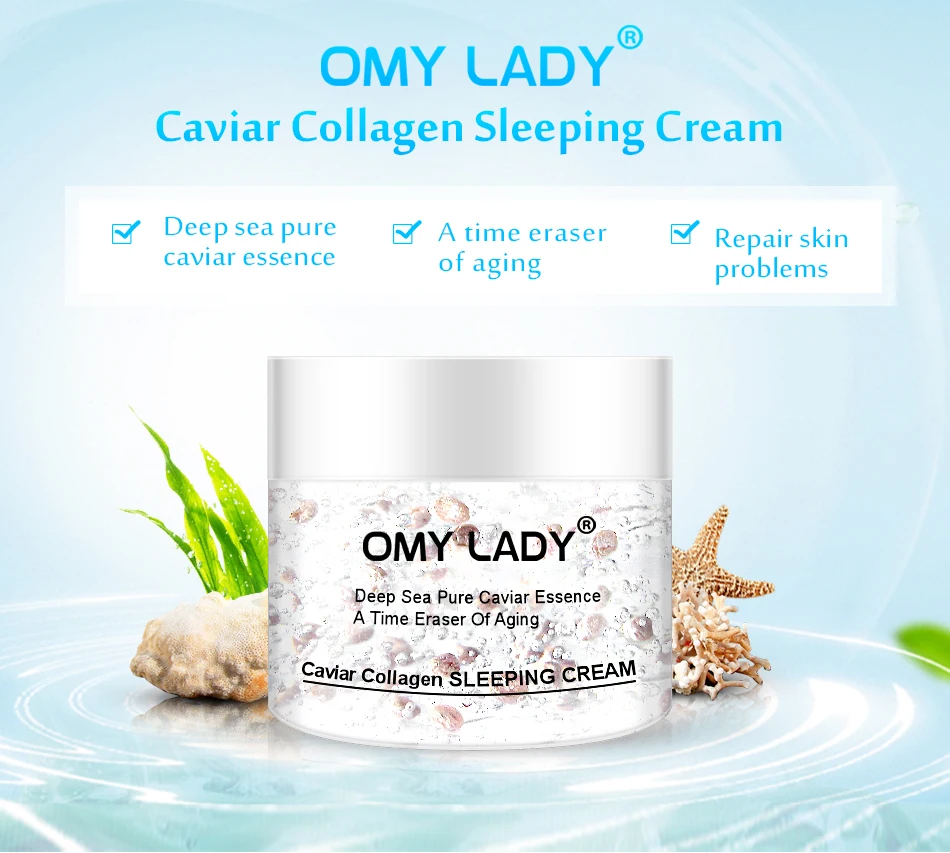 

OMY LADY Caviar Collagen Sleeping Cream Firming Moisturizing Skin Care Night Cream Skin Moisturizing Soothing Facial Moisturize