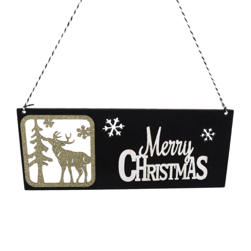 2020 Новогодняя деревянная дверь подвесной знак Рождественское украшение для елки