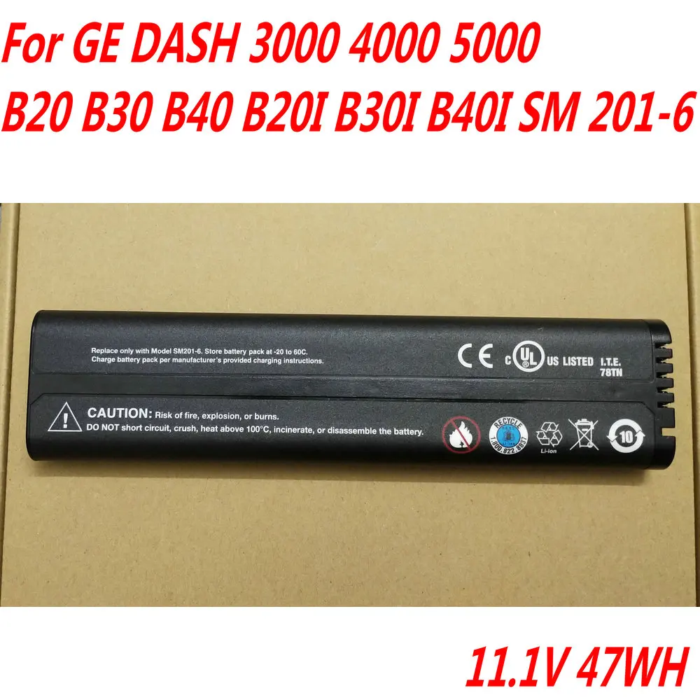 100% новый высококачественный аккумулятор 11 1 В 47 Втч SM201-6 для GE DASH 3000 4000 5000 - купить