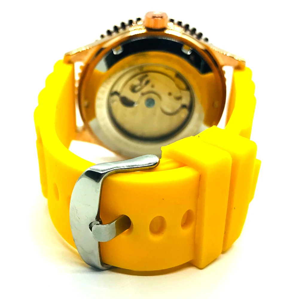 

Yellow 24mm Watch Strap Silicone Watch Band for Army Sport Watch Replacement Bracelet Waterproof Strap