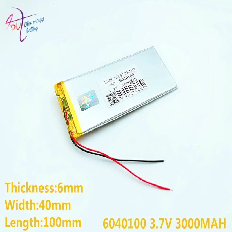 Литий ионный полимерный аккумулятор 3 7 в 3000 мАч 6040100/литий для GPS mp3 mp4 mp5 dvd bluetooth