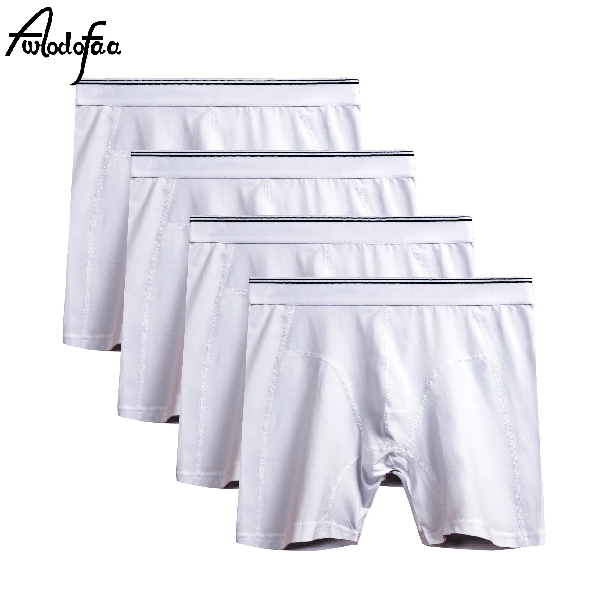 

4Pcs/lot Men Cotton Boxershorts Personality Plus Long Panties Mens U Convex Underwear Boxer High Quality Sexy Underpant Fat 6XL