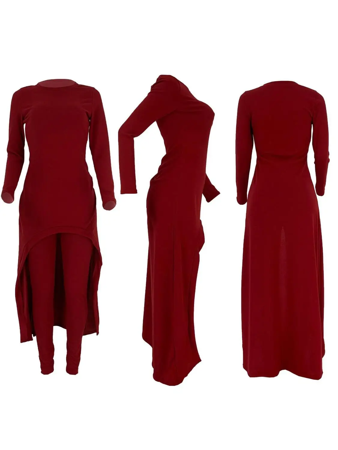 

Casual Big Tail Long Top+Pants Two Piece Outfits Autumn Full Sleeve Winter Sweater Suits Women Solid Fashion