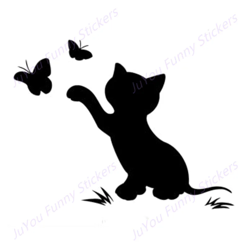

JuYou Funny Stickers Exterior Accessories Personality Cat Butterfly Fashion Decor Car Sticker Waterproof Vinyl Decal
